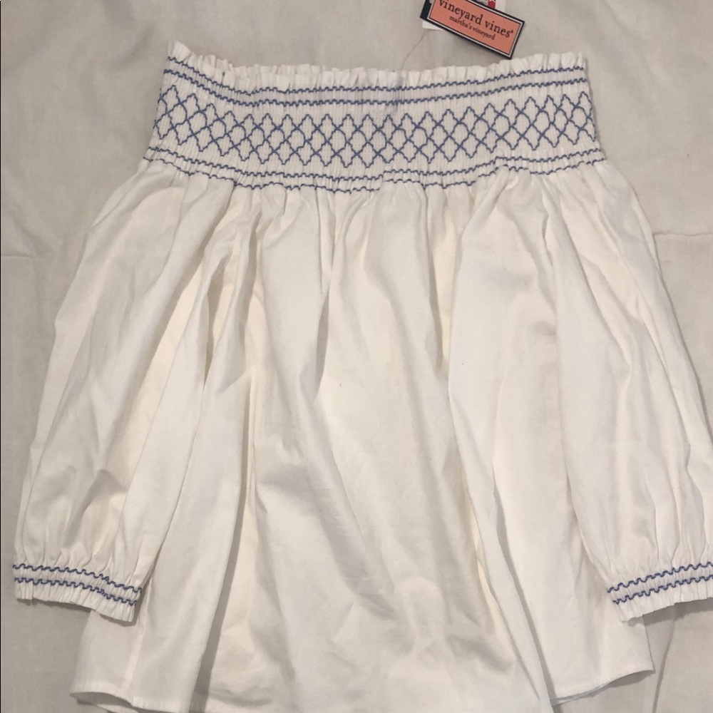 VINEYARD VINES Smocked Off the Shoulder Top